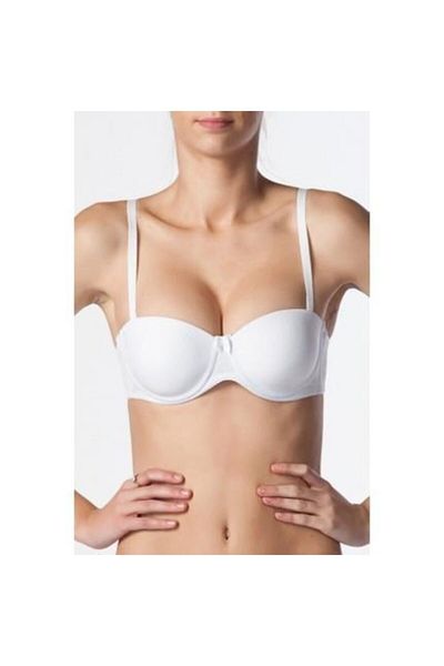 NBB Sutien alb fără bretele pentru femei 3510