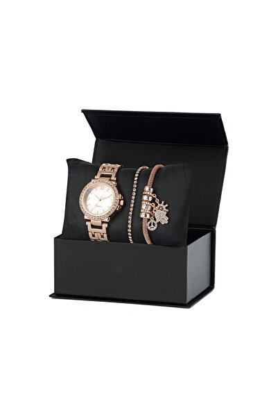 Forentina Rose Taşlı Kombin Saat Seti Hediye Set - Ps165200tr