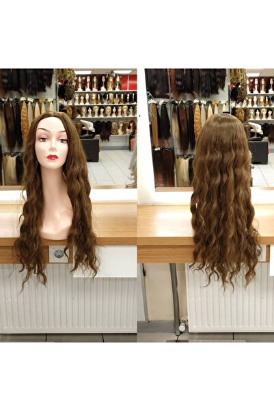 My Hair Türkiye Kadın Peruk Fiber Sentetik Su Dalgası Küllü Kumral 75 Cm 250 ...