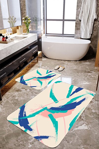 MEKTA HOME Set covorașe de baie din 2 piese cu model abstract Mktbp-0114 60x1...