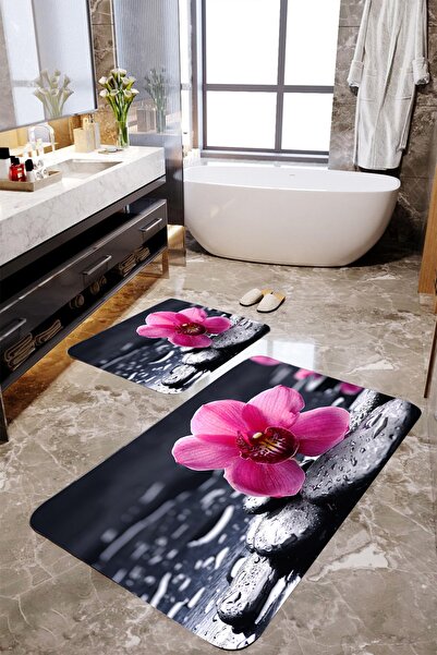 MEKTA HOME Set de covorașe de baie 3D violet și piatră Mktbp-023 60x100/50x60