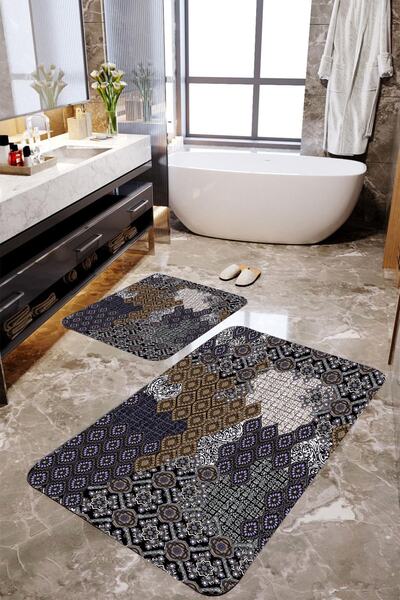 MEKTA HOME Set covorașe de baie 2 piese cu model etnic Mktbp-0115 60x100/50x60