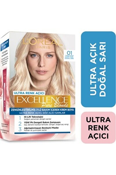 L'Oreal Paris Excellence Creme Saç Boyası 01 Ultra Açık Doğal Sarı