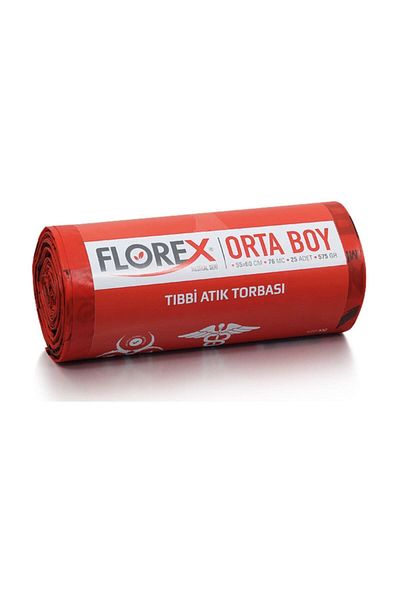 Florex Medical Waste Printed Medium Garbage Bag (10 Rolls / 250 Pieces) 575 gr