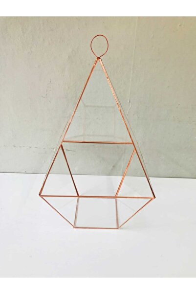 RESİTAL Bakır Üçgen Pramit Cam Mumluk 0042
