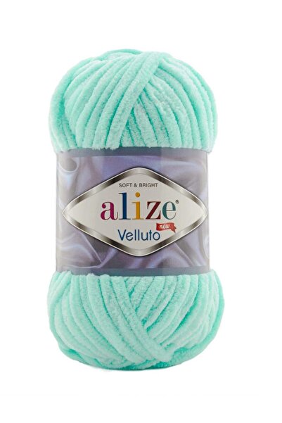 Alize Velluto 19 Mint Battaniye Ipi Yelek Hırka Kazak Atkı Bere El Örgü Ipliği