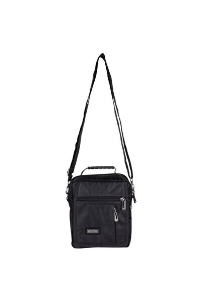 SEVENTEEN 2248 Ανδρική τσάντα χειρός και ώμου πολλαπλών τμημάτων Μαύρη