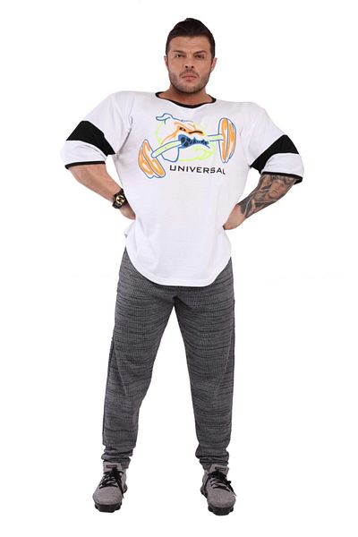 Big Sam Relaxed Fit Sports Cotton T-Shirt White 3278