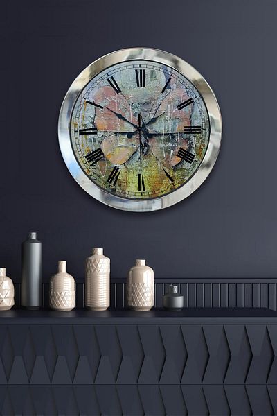 Kasva Concept Gift 36 cm Chrome Metal Design Wall Clock