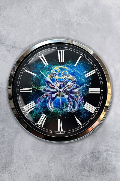 Kasva Concept Gift 40 cm Chrome Metal Cancer Wall Clock