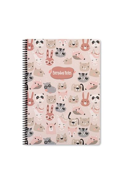 KESKİN COLOR دفتر ملاحظات مخطط مقاس A4 من Animal Friends - حيوانات
