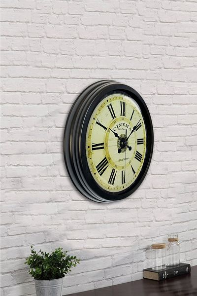 Kasva Concept Gift 40 cm Black Metal Cinema Wall Clock