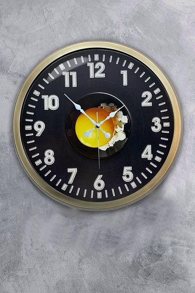 Kasva Concept Ceas de perete cadou cu ouă din metal antic de 40 cm