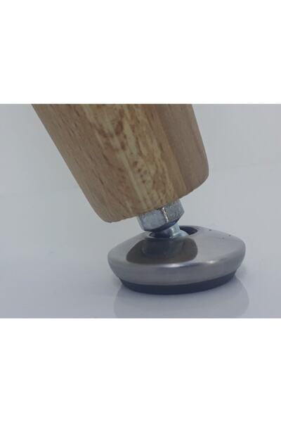 BARERMO Picior conic din lemn de 15 cm cu dispozitiv de picior metalic - picior din lemn pentru scaun, picior pentru consola, picior pentru dulap