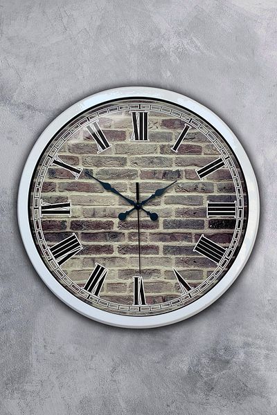 Kasva Concept 40 cm White Metal Stone Wall Wall Clock