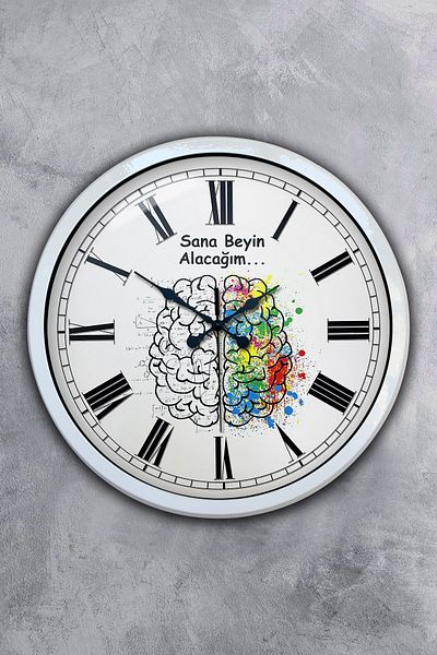 Kasva Concept Gift 40 cm White Metal I Will Get You a Brain Wall Clock