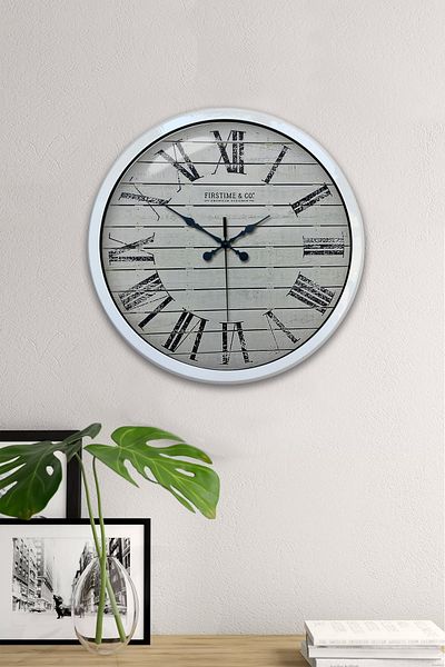 Kasva Concept Gift 40 cm White Metal Novel Wall Clock