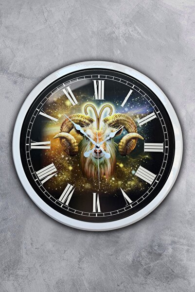 Platin Saat ساعة حائط معدنية بيضاء مقاس 40 سم