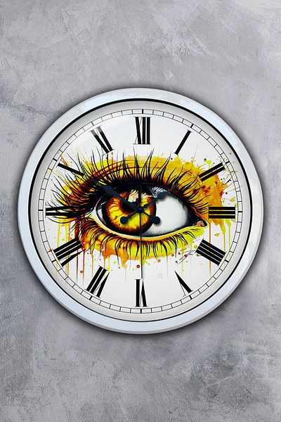 Kasva Concept Gift 40 cm White Metal Eye Wall Clock