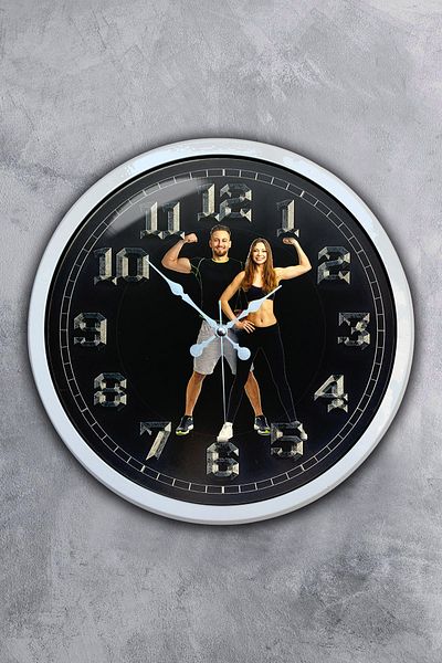 Kasva Concept Gift 40 cm White Metal Fitness Wall Clock