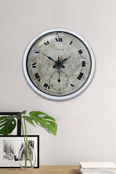 Kasva Concept Gift 40 cm White Metal Antique Wall Clock