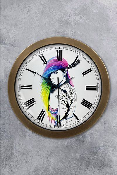Kasva Concept Gift 36 cm Antique Metal Character Wall Clock