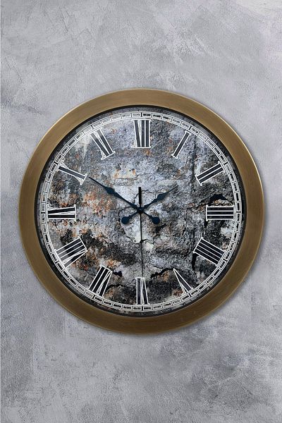 Kasva Concept Gift 36 cm Antique Metal Earth Wall Clock