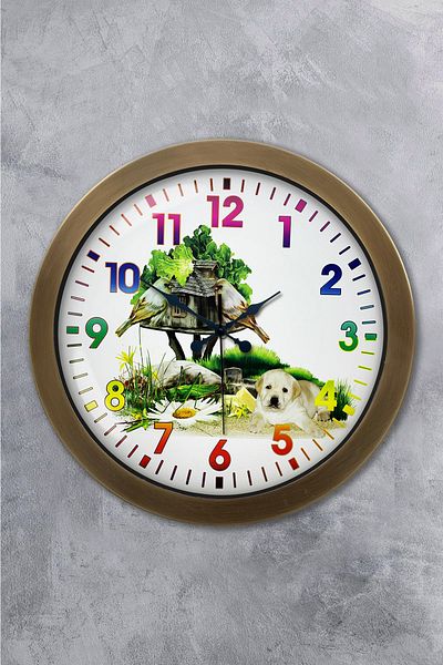 Kasva Concept 36 cm Tumbled Metal Natural Life Wall Clock