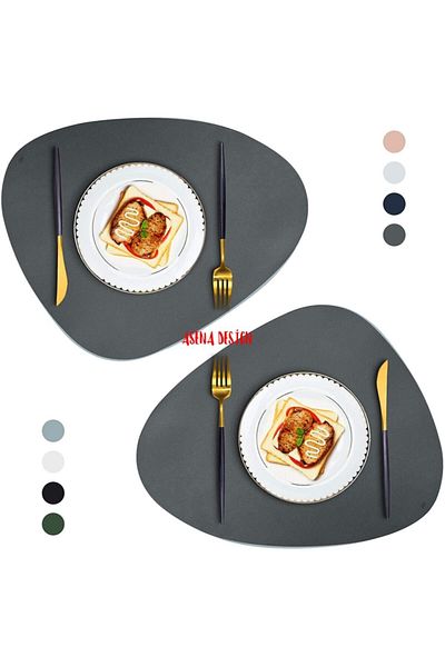 ASENA DESİGN American Service Leather Anthracite Gray 12 Pieces