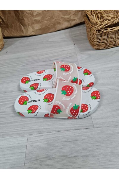 GEZER Marka Kaydırmaz Taban Çilekli Terlik
