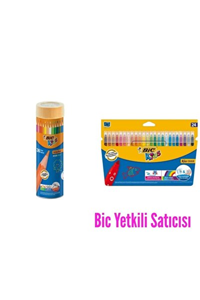 Bic Evolution Kuru Boya Kalemi 36'lı Kid Couleur Keçeli Boya 24'l