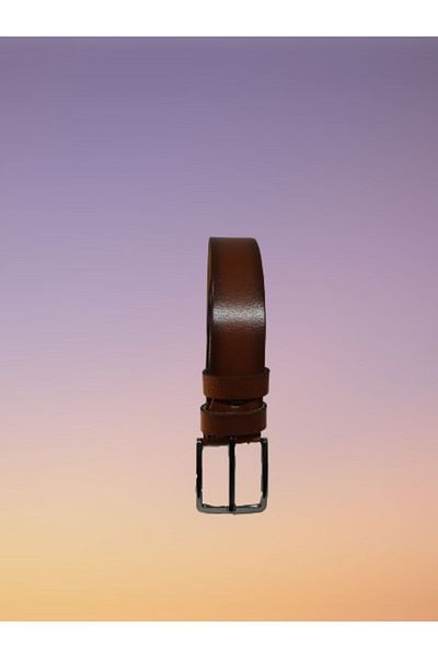 Realreather Мъжки кафяв колан от естествена кожа