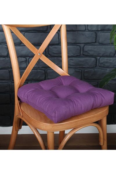 ALTINPAMUK Gold Purple Fluffy Chair Cushion Special Stitched Lace up 40X40Cm