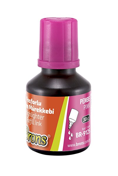 Brons Fosforlu Kalem Mürekkebi Pembe 30 ml  (br-9125)