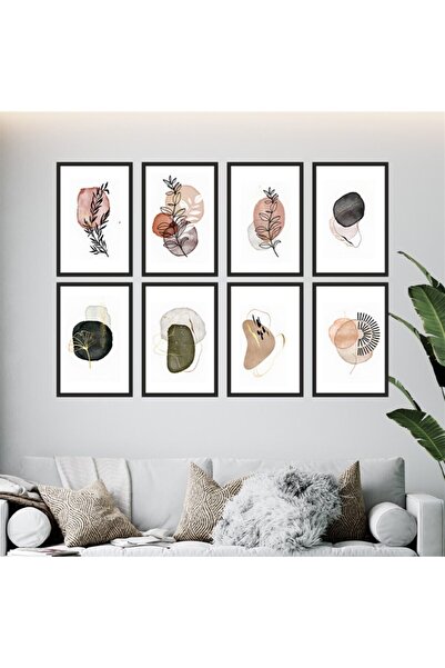 TAKIFİX Nature Temalı 8 Adet 20*30 cm Çerçeve Görünümlü Ahşap Tablo Seti Tbl1085