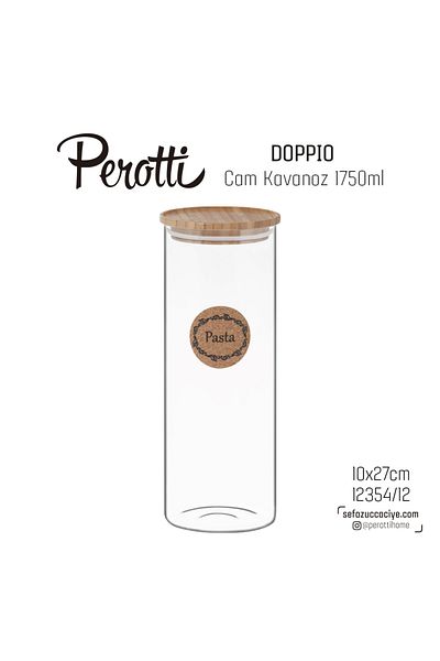 Karçiçeği Home 1750 ml Maxi Size Borosilicate Glass - Vacuum Bamboo Storage Container, Flour Pulses