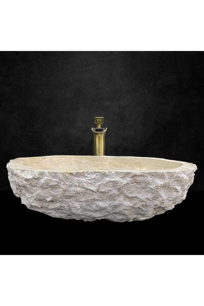 MYM Mermer Yapı Market Tasarım Traverten Dışı Patlatma Dizayn Lavabo