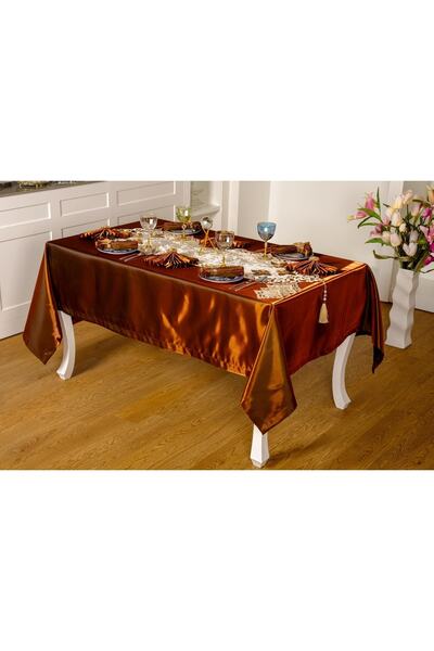 Finezza Țesătură Mina Kadife, maro crem, set de veselă. 8 Kşl. 160x230 Cm 26 buc. - 1232