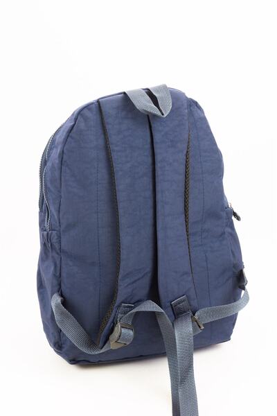 İMAKS Water Resistant Crinkle / Clinker Fabric Multi-Compartment Backpack and School Bag Navy Blue 8813