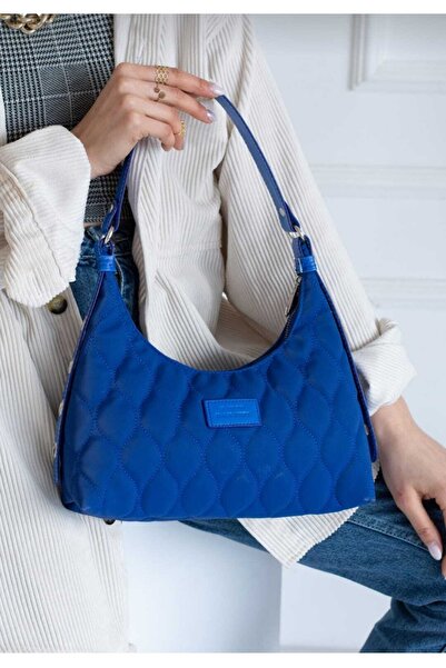 Gözenshopp Kadın Saks Mavisi El Ve Omuz Çantası