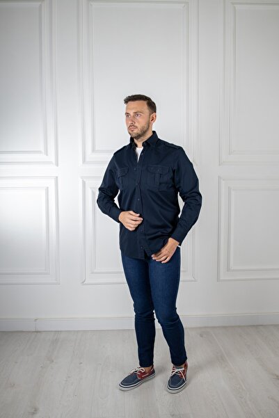 Sarar Інтерв'ю Двокишенькова сорочка Slim Fit синього кольору