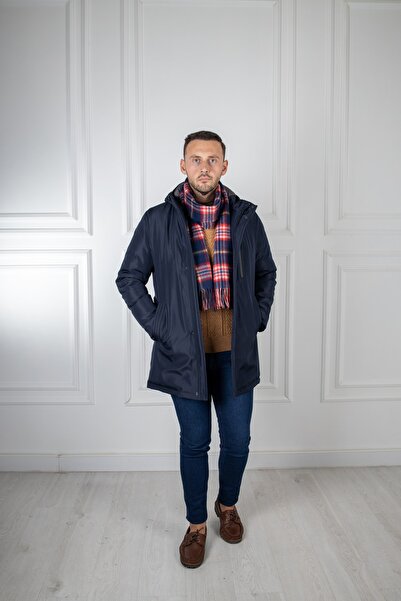 Sarar Hooded Navy Blue Coat