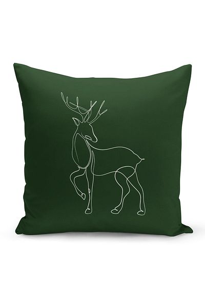Filamente New Year Christmas Pattern Double Sided Digital Printed Throw Pillow Cover