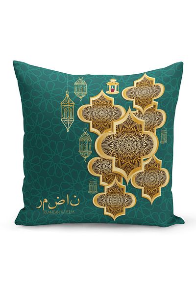 Filamente Ramadan Special Patterned Double Sided Digital Printed Throw Pillow Cover
