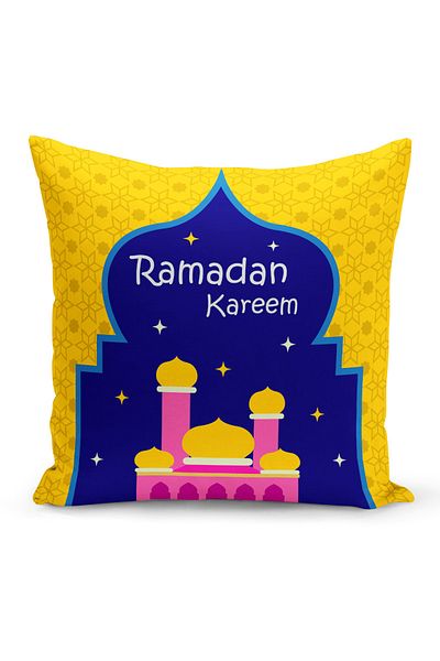Filamente Ramadan Special Patterned Double Sided Digital Printed Throw Pillow Cover
