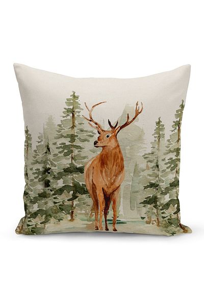 Filamente New Year Christmas Pattern Double Sided Digital Printed Throw Pillow Cover