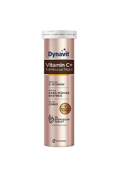 Dynavit 20 قرص فوار - فيتامين C وD3 ومكمل الزنك