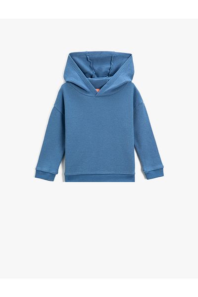 Koton Basic Textured Hooded Sweatshirt