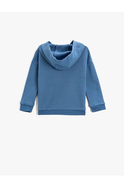 Koton Basic Textured Hooded Sweatshirt