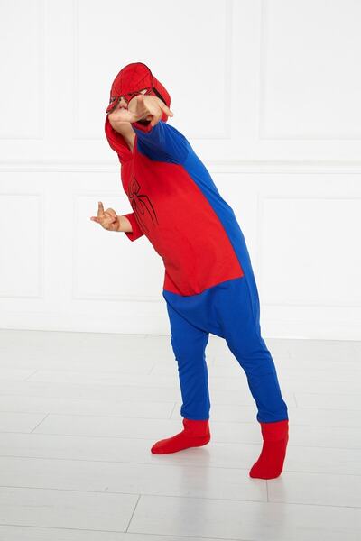 GÖKÇECİK TEKSTİL Children's Spider Jumpsuit Spider Man - Kidsabu Masked Baby Costume